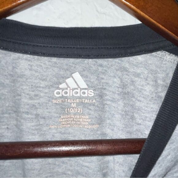 Women's Adidas Grey & Black Logo T-Shirt - Picture 5 of 6